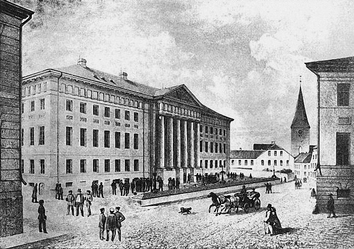 Университет в Дерпте (Тарту). Литография. 1860 г.