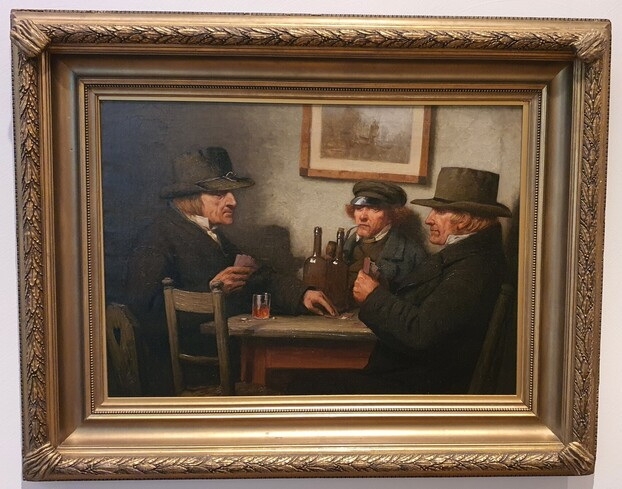 Оскар Хоффман  «Фермеры играют в карты» 1880 г. 